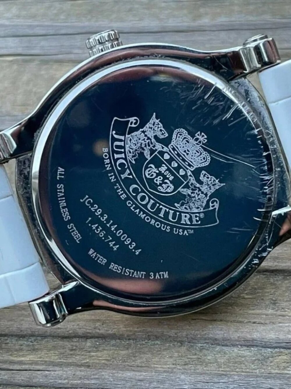 Juicy Couture Women WristWatch White Band Crystals Accents Face Analog Watch - Picture 12 of 12